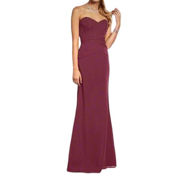 NWT Alfred Angelo 7381L Sweetheart Bridesmaid Dress in Mahogany size 18 - Picture 1 of 12